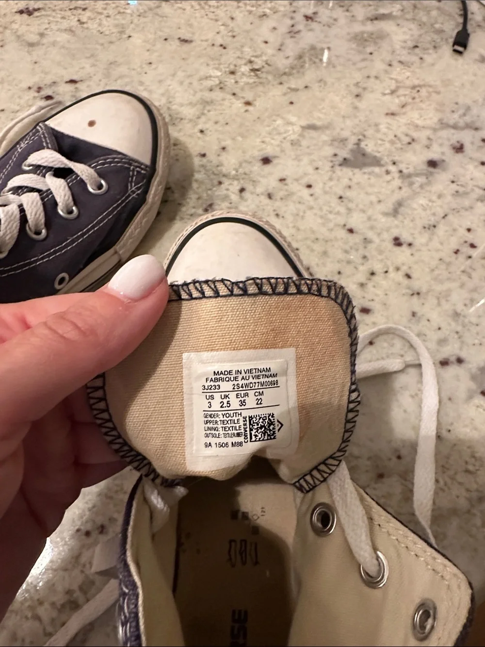Converse Kids Navy and White High-Top Sneakers